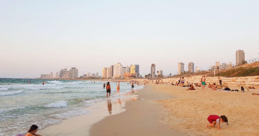 tel aviv beach at sunset
