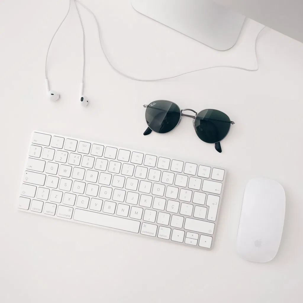 clear white keyboard